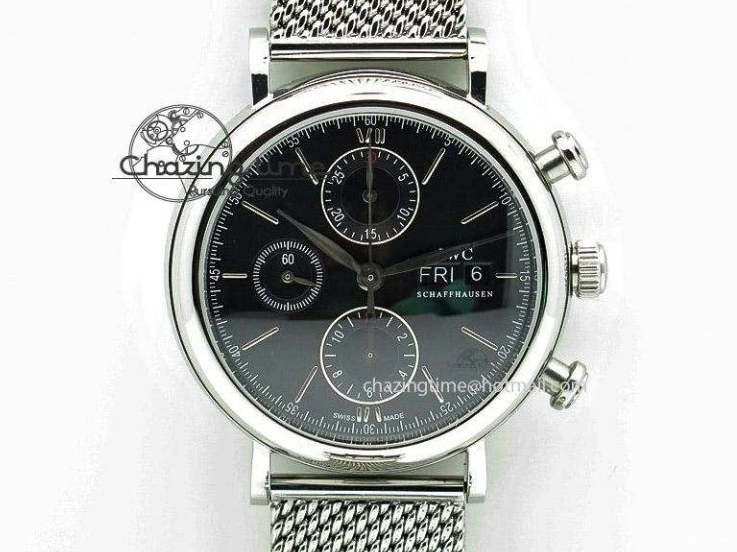 MIROTIME 0417 Portugieser Chrono  42 IW390406 RG ZF 1:1 Best Edition Blue Dial on Brown Leather Strap A Durable 7129